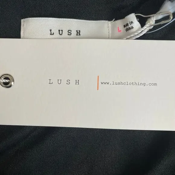 Lush | Women's Black/Floral Print Sheer Side/Sleeve Dress with Tags | Size: L - Picture 5 of 9